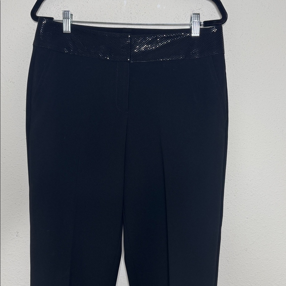 St. John Black Trousers with elegant festive waist size 10 - Picture 2 of 7